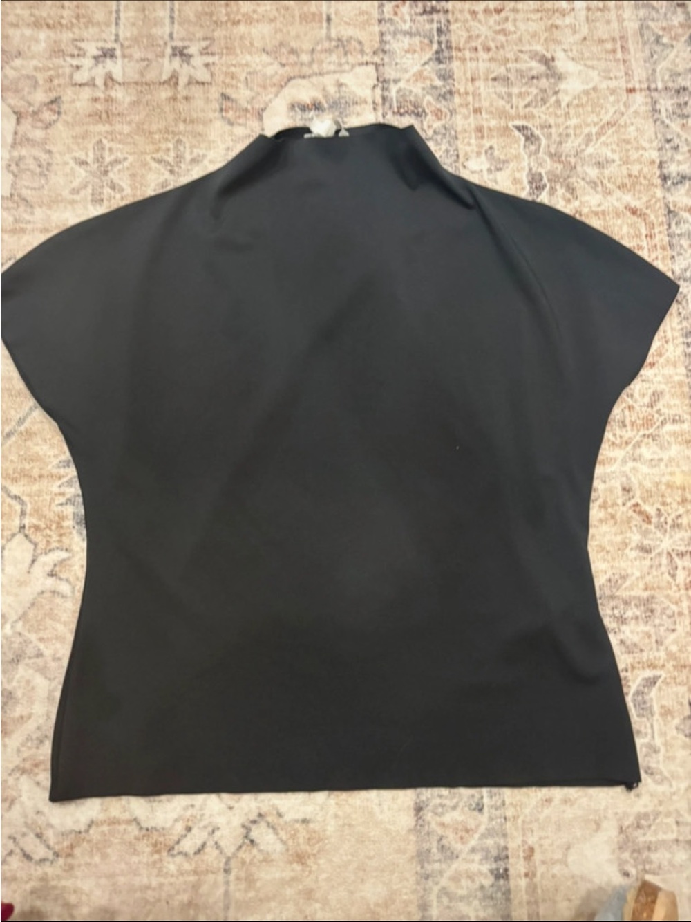 H&M Black Short-Sleeve Mock Neck Top